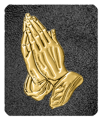 DF35-516-GD-SH-BK Gold Praying Hands Shimmer Black